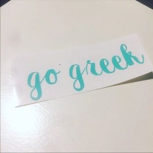 Go Greek vinyl decal